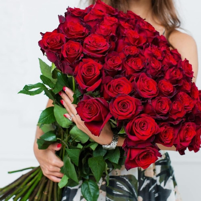 Букет из 51 Красной розы 60 см 7298
