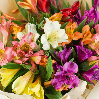 Букет из разноцветных альстромерий N 50398