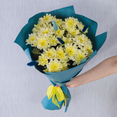 Букет кустовых хризантем с лагурусом N 47180